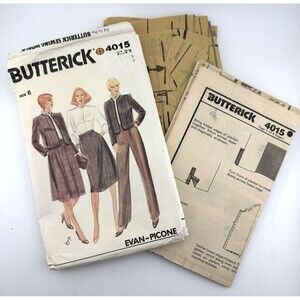 Vintage 1982 EVAN PICONE Butterick 4015 SUIT SEPARATES Sz 6 Sewing PATTERN UNCUT
